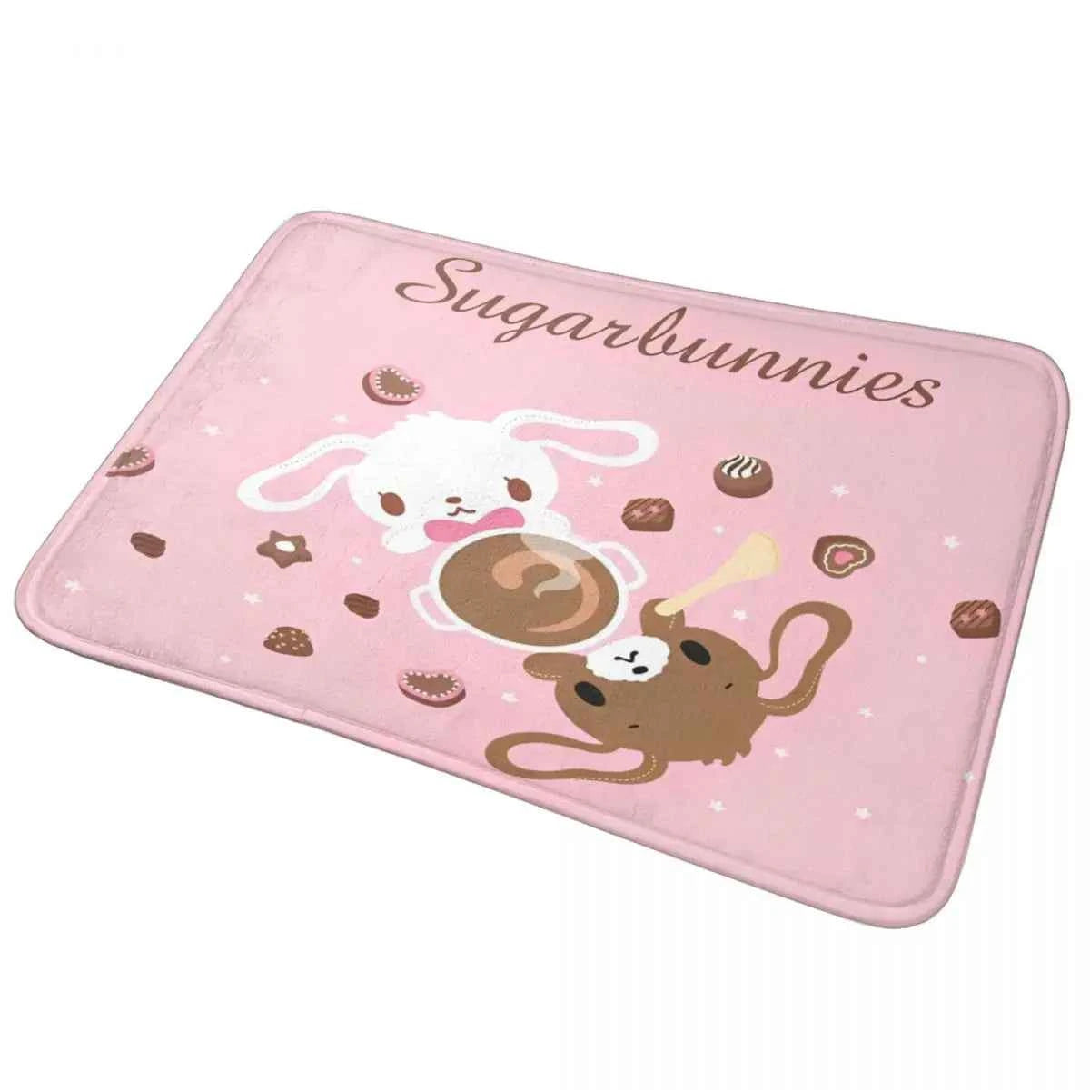 Cute Sugar Rabbit Sugarbunnies Memory Foam Bath Mat Rug Non-Slip Ultra Soft Bathroom Floor Rugs Carpet For Kitchen Shower Bath