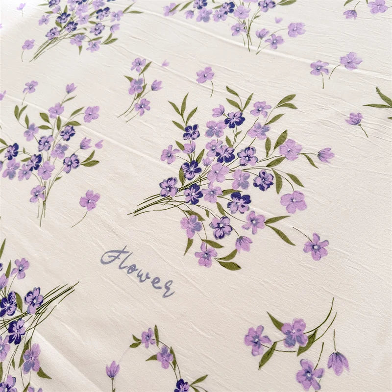 Floral Washed Cotton Fitted Sheet | Single-King