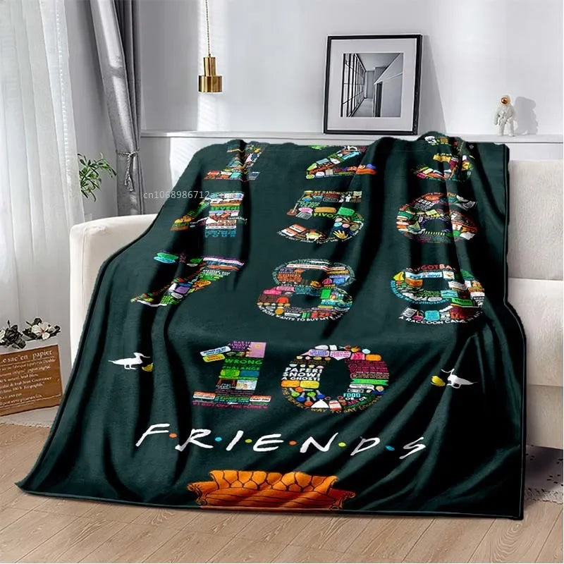 Friends Classic TV Series Blanket Character Pattern Collection Flannel Blanket Soft Bedspread Sofa Warming Cover Christmas Gift
