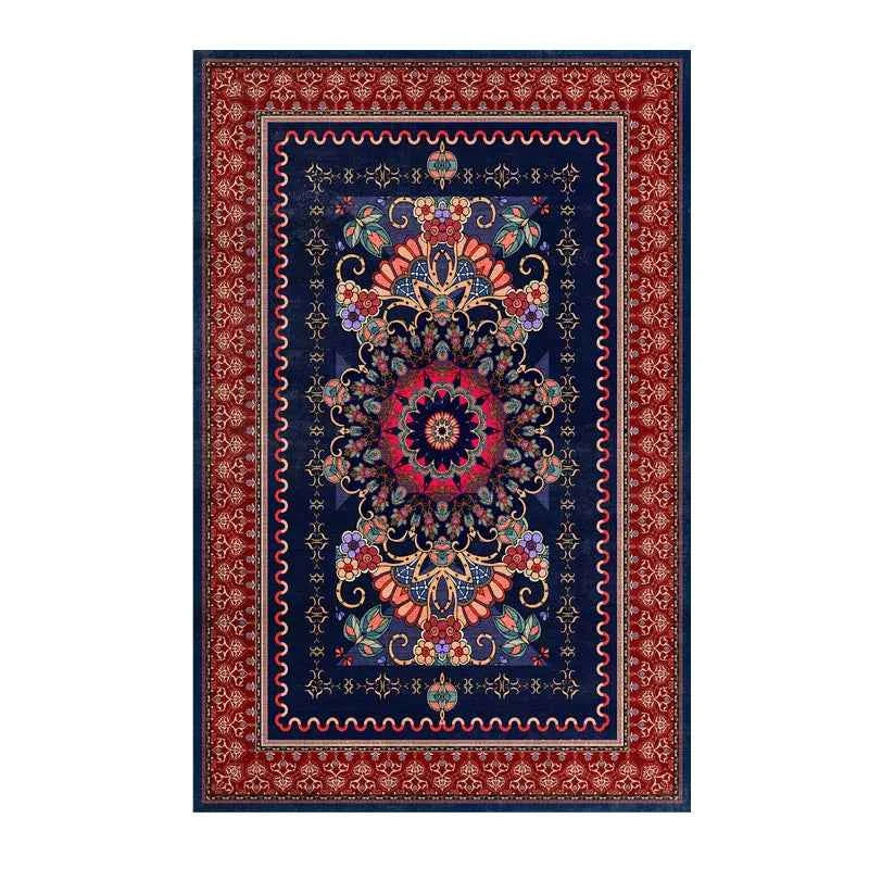 VIKAMA Washable Foldable Imitation Cashmere Carpet Entry Door Mat Persian Retro Style Living Room Bedroom Bed Soft Mat