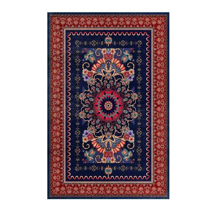 VIKAMA Washable Foldable Imitation Cashmere Carpet Entry Door Mat Persian Retro Style Living Room Bedroom Bed Soft Mat