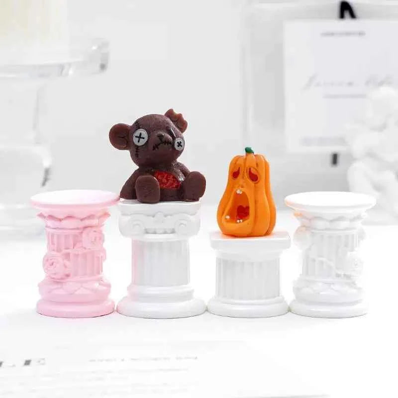 Charming Home Decor: Indoor Greek Column Roman Pillar Figurine & Candlestick Stand for Dining Room and Garden Scenery