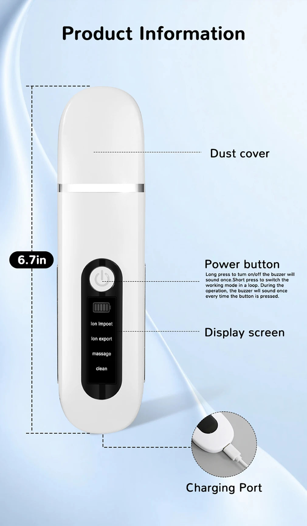 4-in-1 Ultrasonic Skin Scrubber, Ion Cleansing