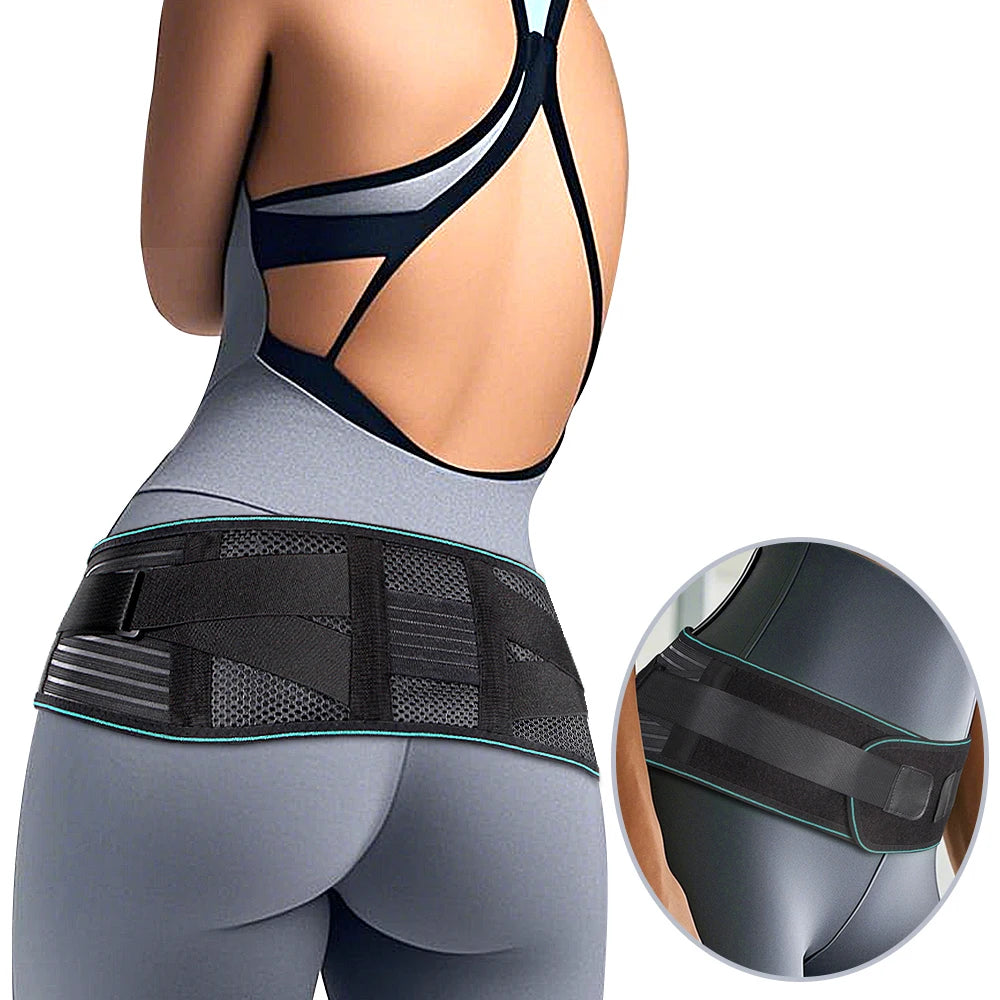 1PCS Lower Back Brace for Pain Relief – Adjustable Lumbar Support Belt for Sciatica- Breathable & Stabilizing with 4 Steel Stays