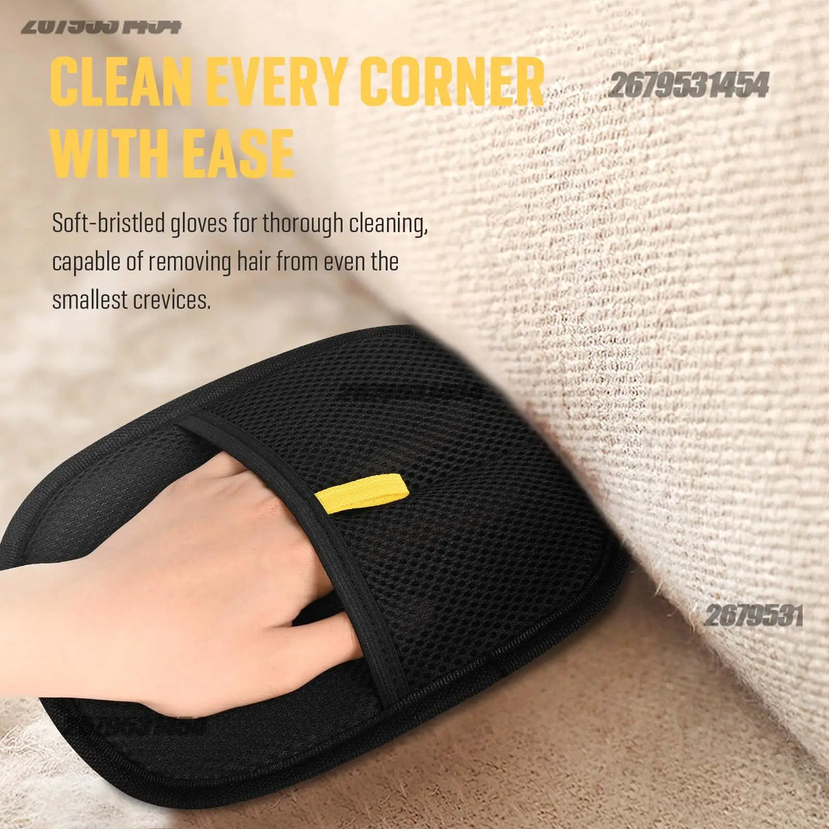 Static Pet Hair Removal Mitts for Furniture