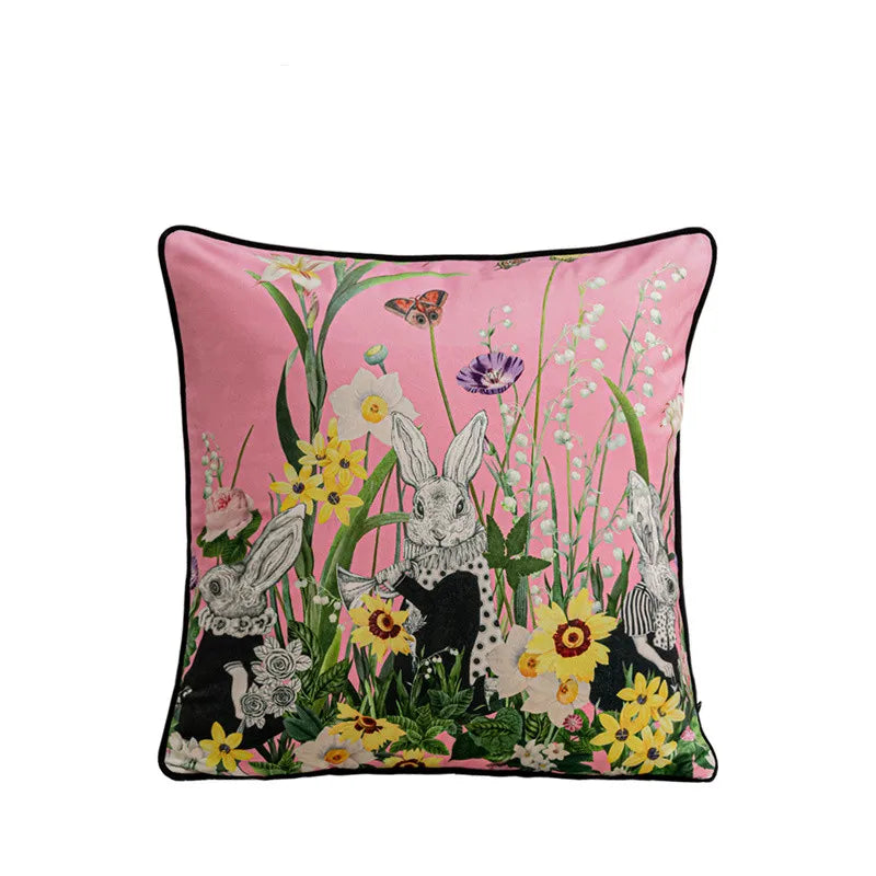 Vintage Floral Velvet Throw Pillow Covers Home Art Deco Pillowcase Square Pillow Case Cushion Cover for Bed Sofa Living Room Car