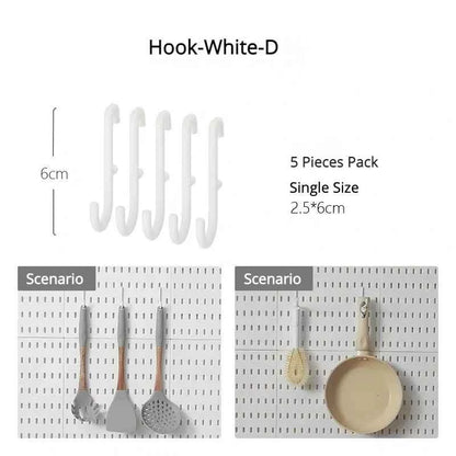 New DIY Pegboard Accessories Hanging Shelf Storage Hooks Wall Organizer No Punching Crafts Organization For Garage Kitchen Room