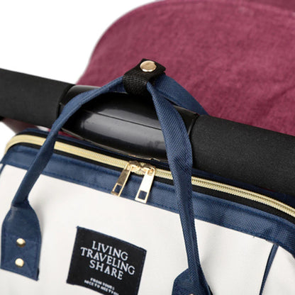 Large Capacity Canvas Diaper Bag, Thermal Insulation