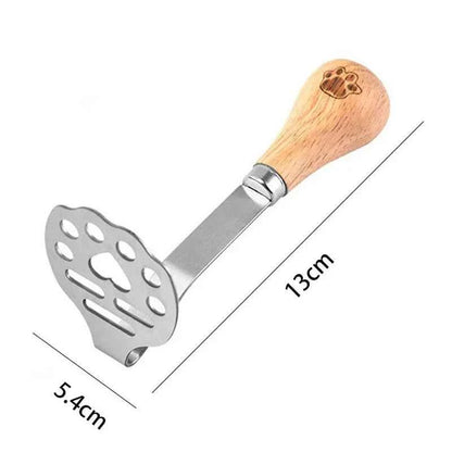 Stainless Steel Wooden Handle Manual Potato Masher Fruit Vegetable Pressure Masher Mud Machine Kitchen Gadgets Mashing Tools