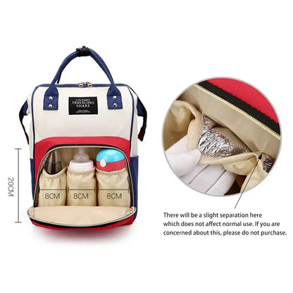 Large Capacity Canvas Diaper Bag, Thermal Insulation