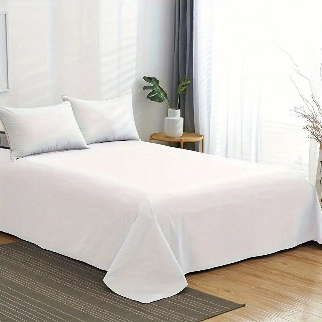 1PC Luxury Flat Sheet: Soft, Wrinkle-Free, Stain-Resistant, And Machine Washable Bedsheet For Effortless Care
