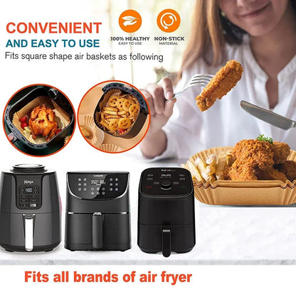 Disposable Air Fryer Liners, Square & Round Non-Stick Baking Paper