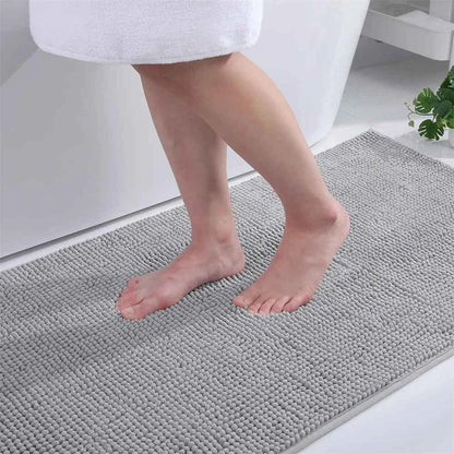 Olanly Chenille Bathroom Rug Extra Soft Shaggy Bath Mat Non-Slip Bathroom Floor Mat Water Absorbent Plush Microfiber Rugs Shower