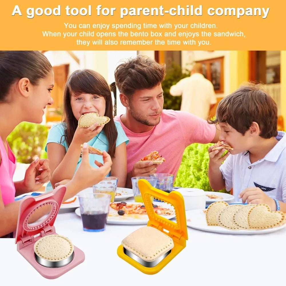 Stainless Steel Sandwich Cutter & Bread Mold Set – Fun DIY Shapes for Lunch Boxes
