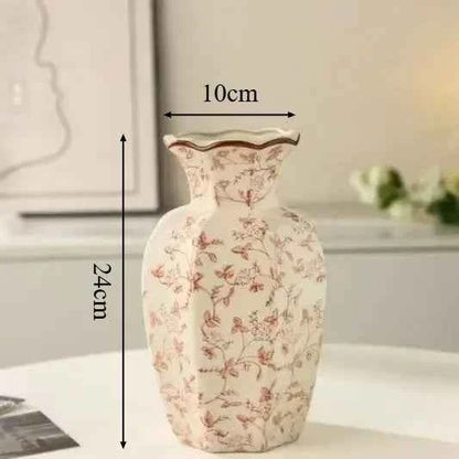 New Chinese Retro Blue and White Porcelain Vase, A Fresh and Elegant Living Room Floral Decoration Ornament Vases