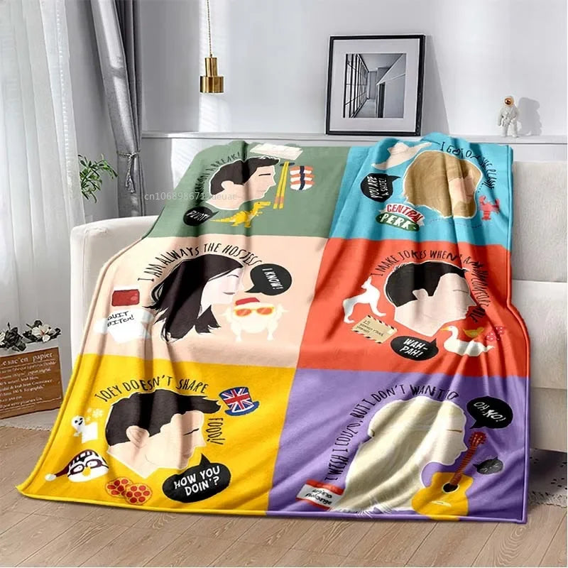 Friends Classic TV Series Blanket Character Pattern Collection Flannel Blanket Soft Bedspread Sofa Warming Cover Christmas Gift