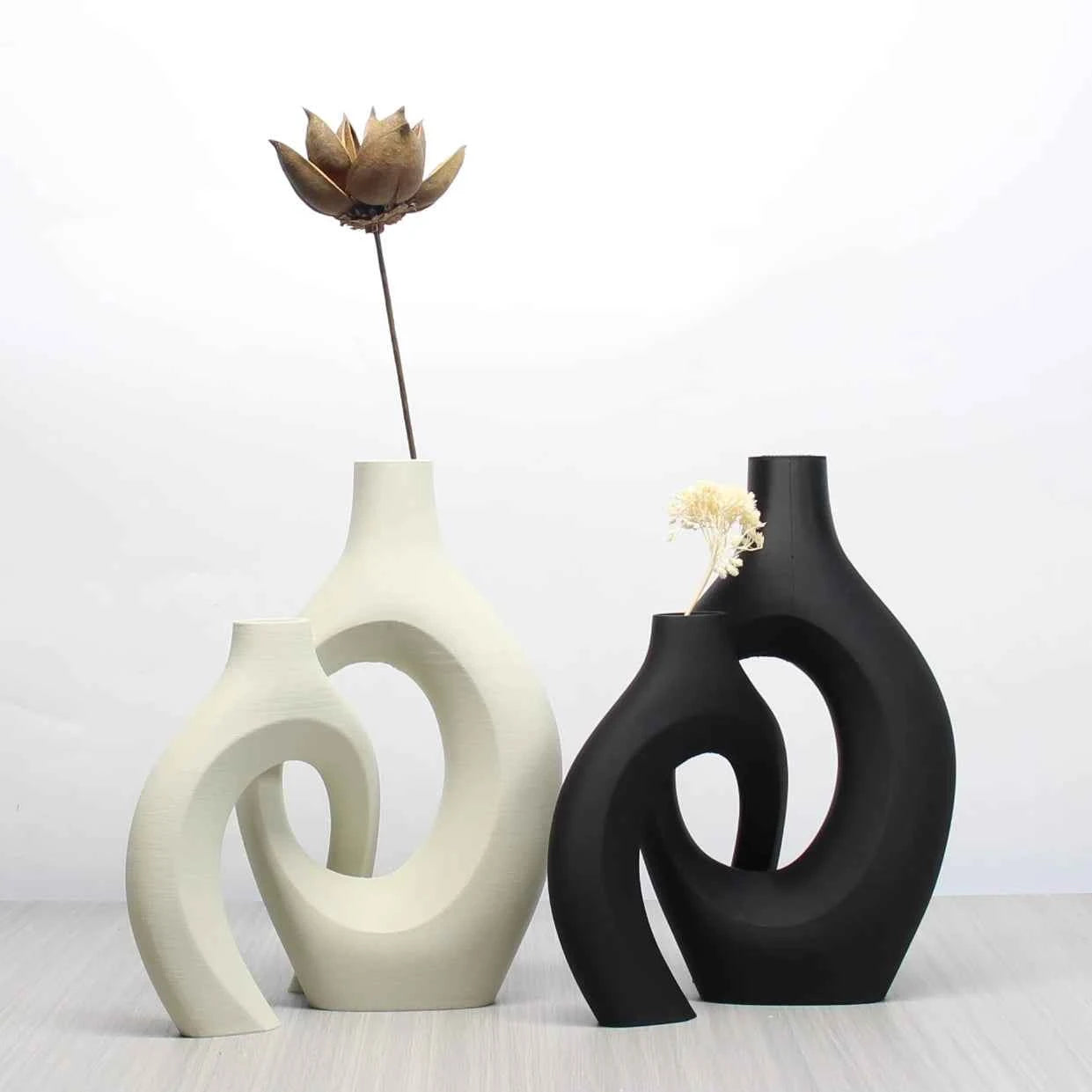 A Set of Bohemian Style Art Vases, Home Decoration Vases, Perfect Choice for Home and Office Decoration, Suitable for Living Room, Bedroom and Wedding Center Furnishings