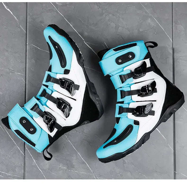 New Waterproof Men's Dirt Bike Shoes Men's Motorcycle Boots New Comfortable Leather Protective Boots Anti-slip Wear-resistant
