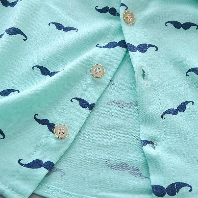 Printed Short-Sleeve Shirt & Shorts Suit for Boys