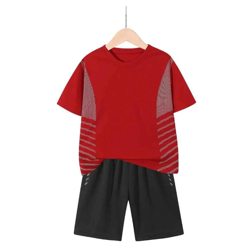 Dubbped Kids Running Clothes Sets Boys Football Jersey Short Sleeve Children Sports Training Uniforms Soccer Jerseys 2-piece Set