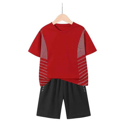 Dubbped Kids Running Clothes Sets Boys Football Jersey Short Sleeve Children Sports Training Uniforms Soccer Jerseys 2-piece Set