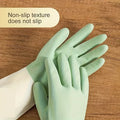 Two-color Dishwashing Gloves Kitchen Oil-proof Durable Wear-resistant Waterproof Rubber Gloves Household Dishes Cleaning Gloves