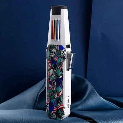 Hot JOBON Outdoor Windproof Turbo Torch Large Fire Spray Gun Metal Blue Flame Butane Gas Lighter Kitchen Barbecue High End Gifts