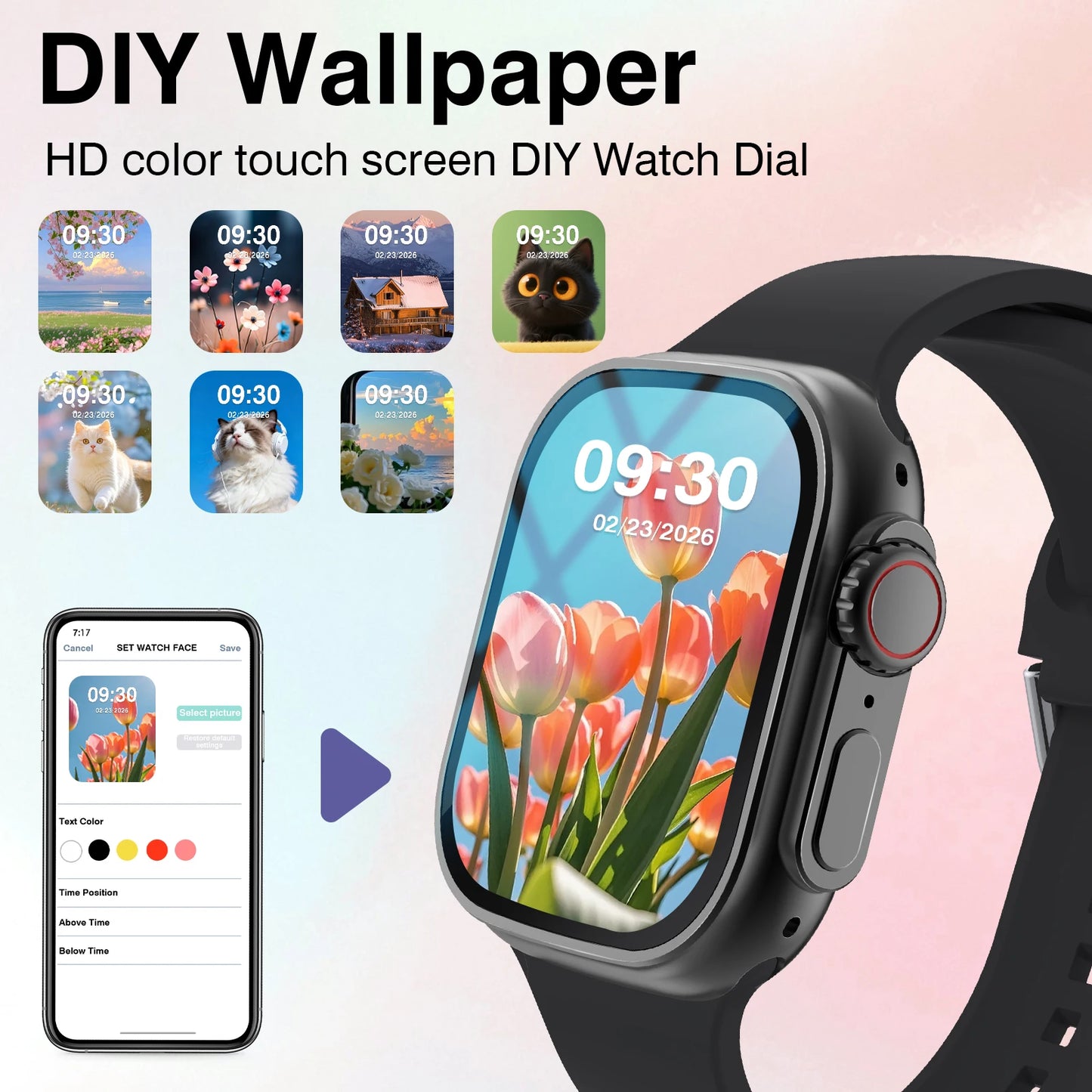 Smart Watch – HD Touchscreen, Call Reminder, Multi-Sport Mode, Weather, Calendar & Alarm