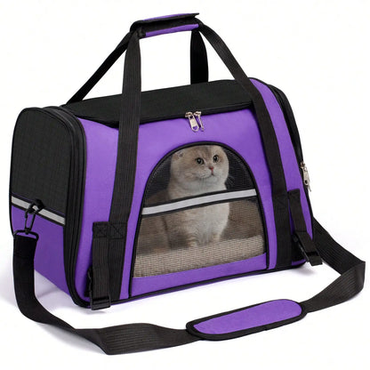 Airline-Approved Foldable Pet Carrier, Anti-Escape Zipper