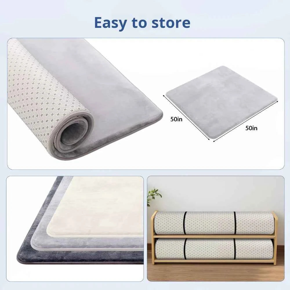 VIKAMA Solid Color Thickened Flannel Carpet - For Living Room Rug, Children's Crawling Mat & Bedroom Bedside Blanket