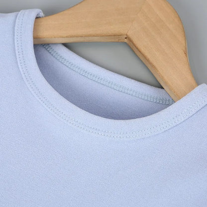 2-Piece Children's Thermal Underwear Suit Boys' Autumn Clothes And Trousers Padded Cotton Sweater Girls' Casual Joker Home Cloth