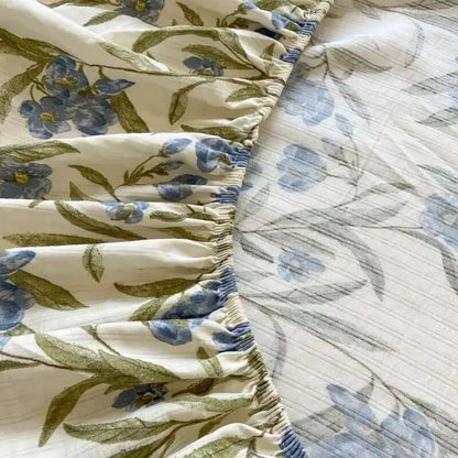 Floral Print Fitted Sheet, Elastic Edge, Queen/King