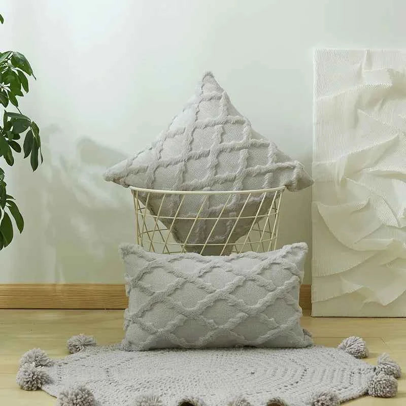 Soft Plush Wool Throw Pillow Covers Luxury Style Cushion Covers European Pillow Shell for Sofa Bedroom Cream Khaki Christmas