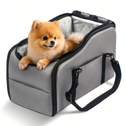 Portable Pet Car Seat with Safety Leash, Up to 12 lbs