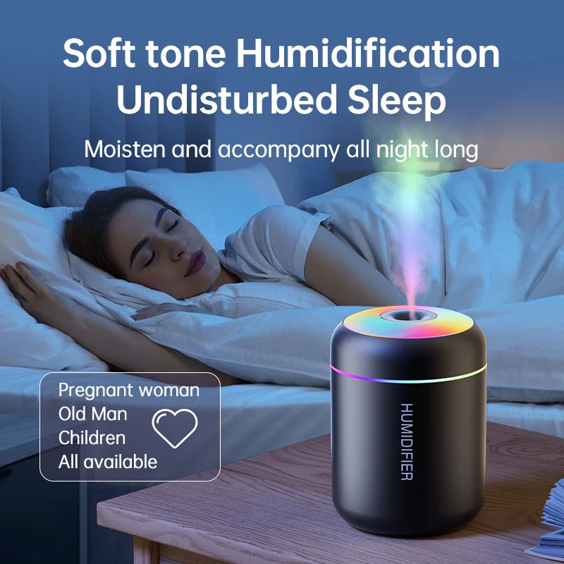 180ML Mini USB Humidifier & Aroma Diffuser, Mist Maker with LED Light