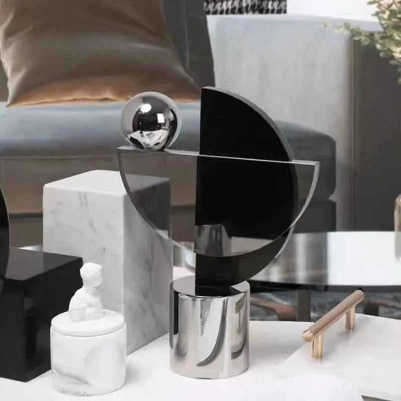 Simple Transparent Entrance Hall Ornaments Creative Geometric Shape Dining Table Decoration Crafts Luxury Bedroom Home Decor