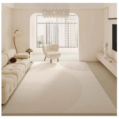 VIKAMA Simple Cream Wind Carpet Living Room Three Anti-Loop Pile Household Bedside Rug Bedroom Carpet Full Spread