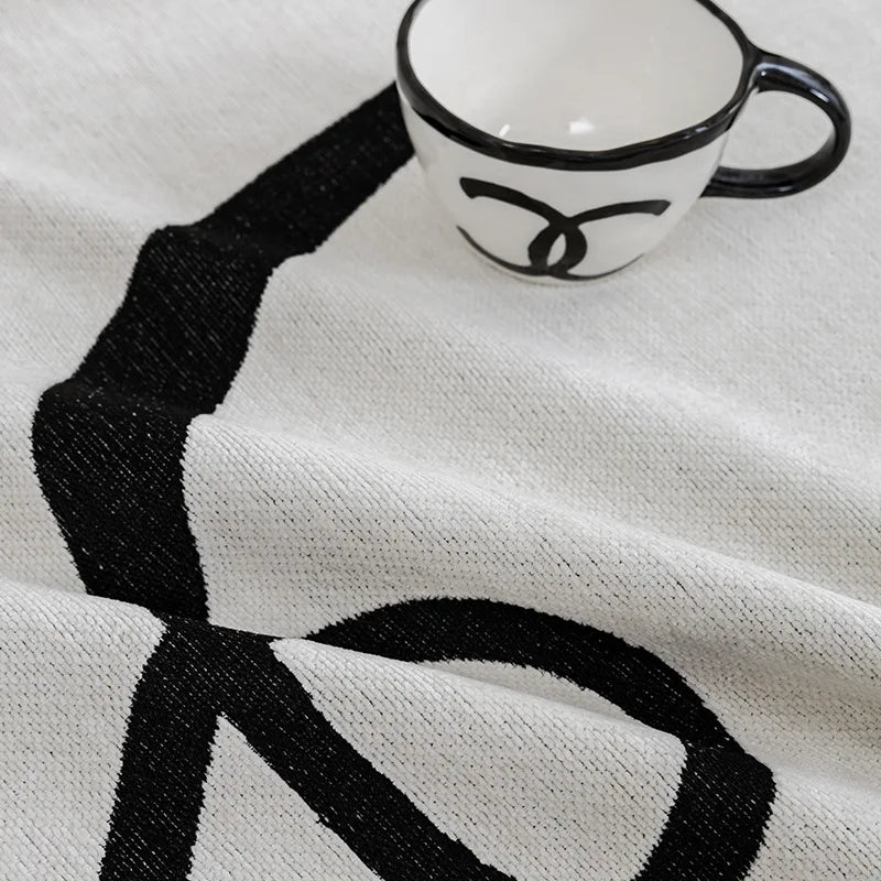 Black Line Chenille Sofa Cover Cloth Sofa Blanket Cover Full Cover Universal Couch Towel Cover Dust Proof Sofa Cushion Cover