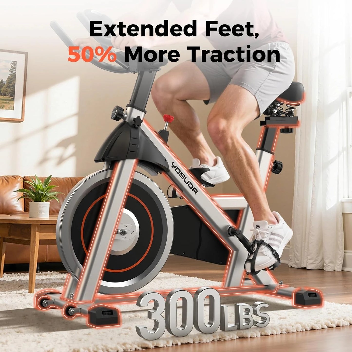 YOSUDA Indoor Cycling Bike | Stationary Exercise Bike with App & LCD Monitor