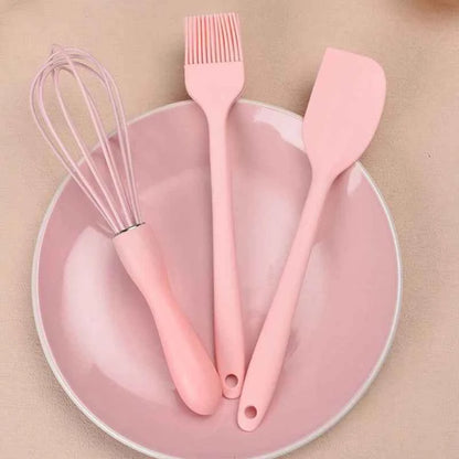 3PCS/SET Silicone Baking Set Cake Cream Spatula Scraper Kitchen Household Egg Whisk Barbecue Oil Brush Gadget Kitchen Supplies