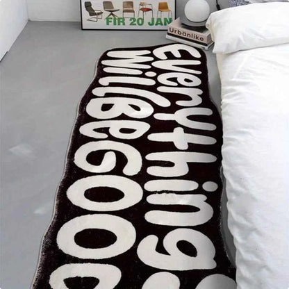 VIKAMA Everything Will Be Good Carpet Encouragement Carpet Living Room Carpet Rug For Bedroom    Bedside Floor Mat Doormat Home