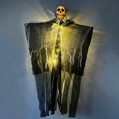 Halloween Hanging Ghost Decorations Skull Scary Gauze Fabric for Haunted House Porch Scary Props Terror Party Hanging Ornaments