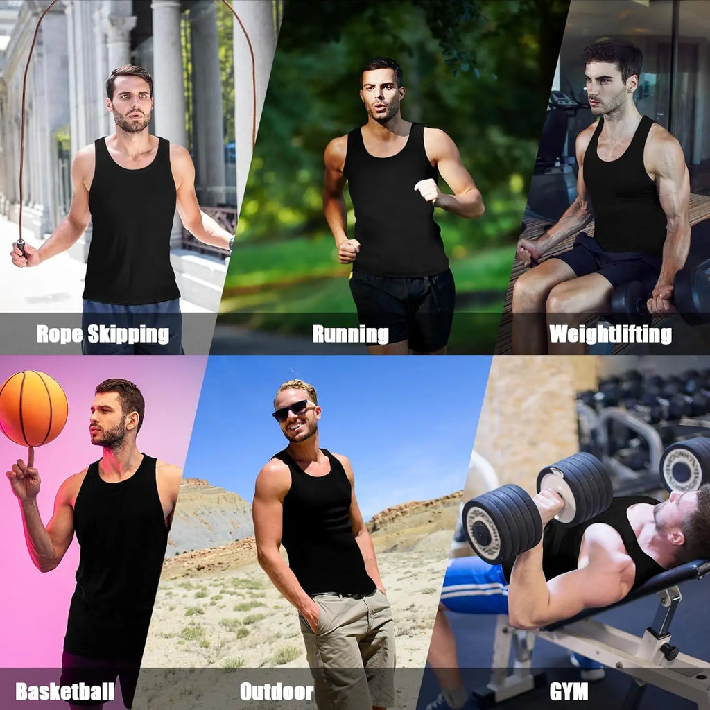 Sauna Shirt for Men, Short Sleeve Sauna Sweat Body Shaper Mens Sauna Vest Gym Exercise Tank Top