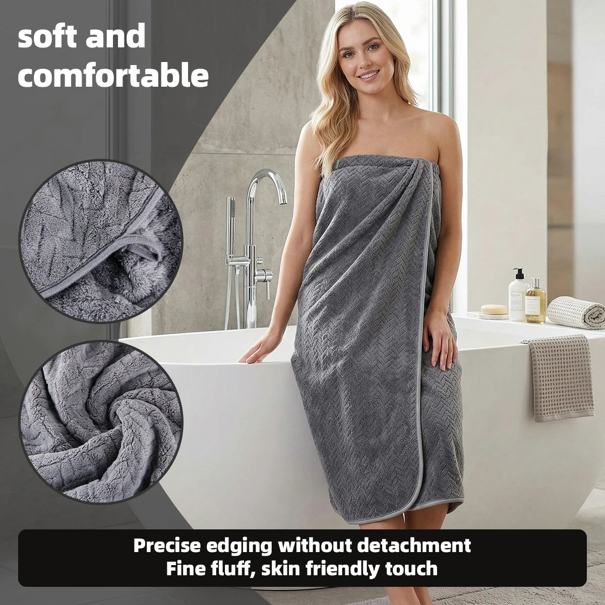 1 Thick, Extra-Large Quick-Drying Towel, 105x180cm, Enlarged and Thickened - Bath Towel