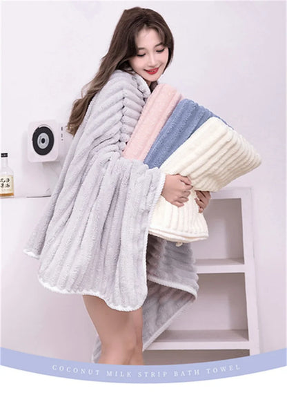 Enlarged Thick Coral Velvet Towel — Sports, Beach & Household Wrap