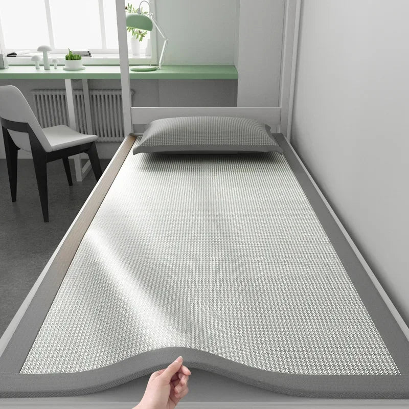 Jacquard Ice Silk Cooling Sleeping Mat – Summer Bed Pad for Dormitory, Student & Bedroom Use