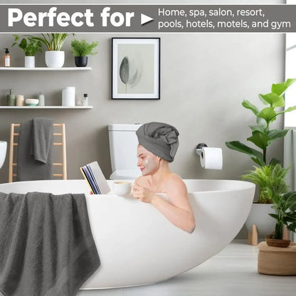 8-Piece Towel Set: 2 Bath, 2 Hand, 4 Washcloths, 100% Cotton, Lightweight