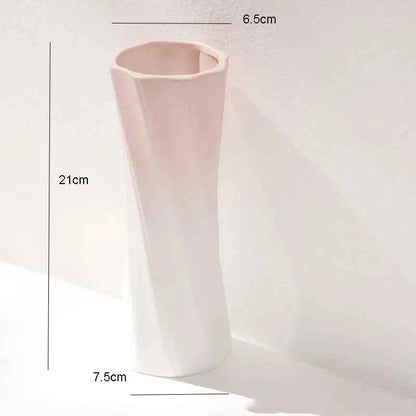 Nordic Plastic Vase Simple Pink Fresh Flower Pot Storage Bottle for Flowers Living Room Modern Home Decorations Ornaments