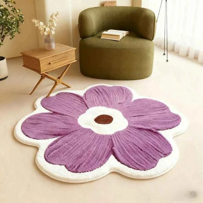 Flower Pattern Bedroom Decor Plush Carpet Fluffy Soft Carpets for Living Room Thick Washable Lounge Floor Mat Home Anti-slip Rug