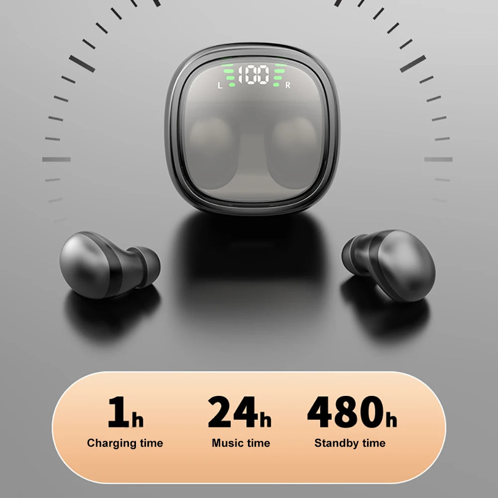 Mini Invisible Earphones – Bluetooth 5.3, HiFi Stereo, IPX5 Waterproof, 240H Standby